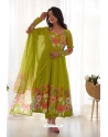 Green Readymade Heavy Pure Soft Organza Silk Anarkali Suit