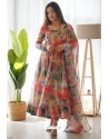 Multi Colour Readymade Heavy Pure Soft Tabby Organza Silk Anarkali Suit