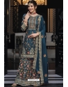 Teal Designer Pakistani Palazzo Salwar Suit