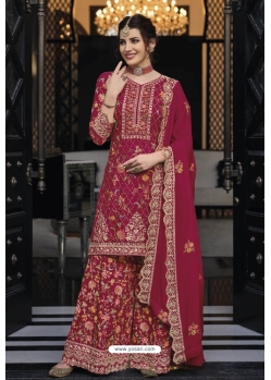 Rani Pink Designer Pakistani Palazzo Salwar Suit