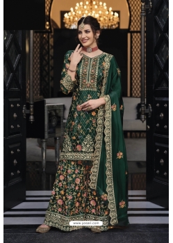 Dark Green Designer Pakistani Palazzo Salwar Suit