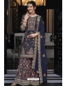 Navy Blue Designer Pakistani Palazzo Salwar Suit