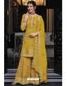 Yellow Designer Pakistani Palazzo Salwar Suit