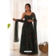 Dark Green Premium Festive Wear Gown With Dupatta