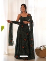 Dark Green Premium Festive Wear Gown With Dupatta