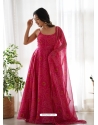 Rani Pink Premium Festive Wear Gown With Dupatta