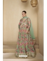 Stylish Real Georgette Festive Wear Gown With Dupatta In Multi Colour