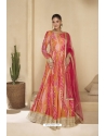 Pink Festive Wear Gown With Dupatta