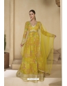 Yellow Festive Wear Gown With Dupatta