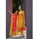 Mustard Traditional Designer Pakistani Straight Salwar Suit