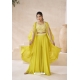 Yellow Pure Real Silk Indo Western Suit