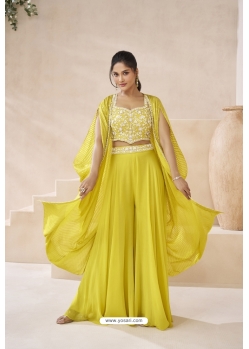 Yellow Pure Real Silk Indo Western Suit