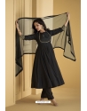 Black Designer Pure Silk Sharara Suit