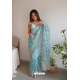 Sky Blue Organza Party Wear Saree