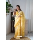 Yellow Organza Party Wear Saree