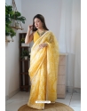 Yellow Organza Party Wear Saree