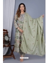 Green Trendy Cotton Readymade Salwar Suit