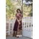 Wine Festive Wear Readymade Gown With Dupatta