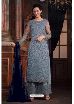 Sky Blue Traditional Designer Pakistani Salwar Suit