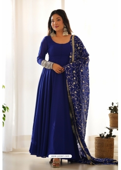 Blue Premium Festive Wear Anarkali Suit