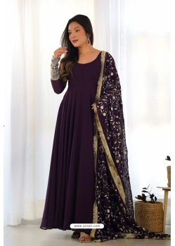 Purple Premium Festive Wear Anarkali Suit