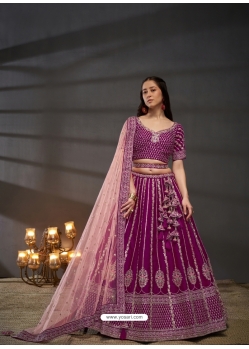 Burgundy Designer Silk Heavy Embroidered Lehenga Choli