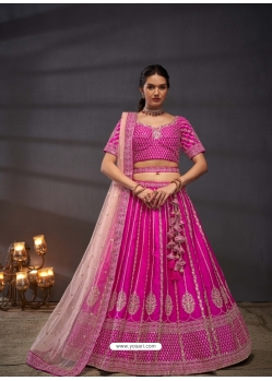 Pink Designer Silk Heavy Embroidered Lehenga Choli