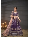 Purple Designer Silk Heavy Embroidered Lehenga Choli