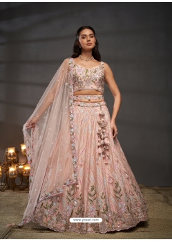 Peach Designer Heavy Embroidered Lehenga Choli