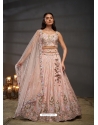 Peach Designer Heavy Embroidered Lehenga Choli