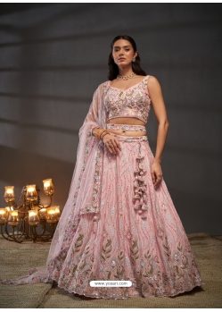 Baby Pink Designer Heavy Embroidered Lehenga Choli