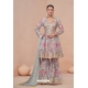 Grey Digital Printed And Embroidered Palazzo Suit