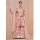 Baby Pink Digital Printed And Embroidered Palazzo Suit