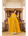 Yellow Premium Festive Wear Readymade Gown With Dupatta