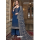 Navy Blue Traditional Designer Pakistani Palazzo Salwar Suit