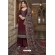 Maroon Traditional Designer Pakistani Palazzo Salwar Suit