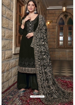 Black Traditional Designer Pakistani Palazzo Salwar Suit