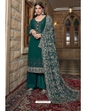 Dark Green Traditional Designer Pakistani Palazzo Salwar Suit