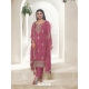 Pink Organza Embroidered Designer Salwar Suit