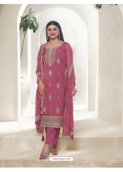 Pink Organza Embroidered Designer Salwar Suit