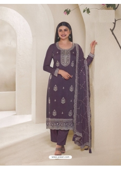 Lavender Organza Embroidered Designer Salwar Suit