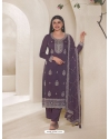 Lavender Organza Embroidered Designer Salwar Suit