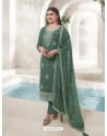 Green Organza Embroidered Designer Salwar Suit