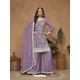 Mauve Chinon Designer Pakistani Palazzo Suit