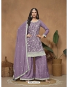 Mauve Chinon Designer Pakistani Palazzo Suit