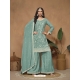 Aqua Mint Chinon Designer Pakistani Palazzo Suit