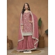 Peach Chinon Designer Pakistani Palazzo Suit