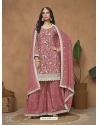 Peach Chinon Designer Pakistani Palazzo Suit