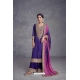 Violet Heavy Chinon Silk Designer Pakitani Palazzo Suit