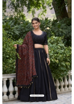 Black Navratri Heavy Pure Cotton Lehenga Choli